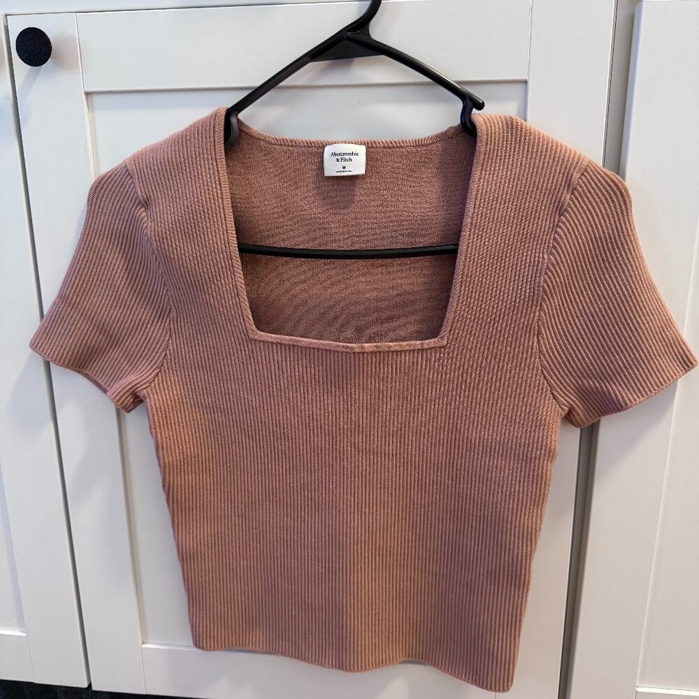 Abercrombie & Fitch Ottoman Squareneck Sweater Tee, M